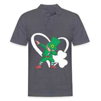 Dabbing St. Patty Cloverleaf Hat Heart - Men's Polo Shirt - charcoal grey - Front - Nico (186cm)