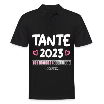 Tante 2023 Loading - Männer Poloshirt - Schwarz - Vorne - Kai (181cm)