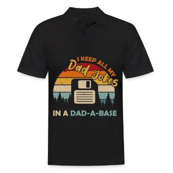 I Keep All My Dad Jokes In A Dad A Base Diskette - Men's Polo Shirt - black - Front - Kai (181cm)
