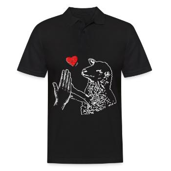 High Five Schaf - Männer Poloshirt - Schwarz - Vorne - Kai (181cm)