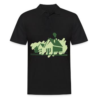 houses - Men's Polo Shirt - black - Front - Kai (181cm)