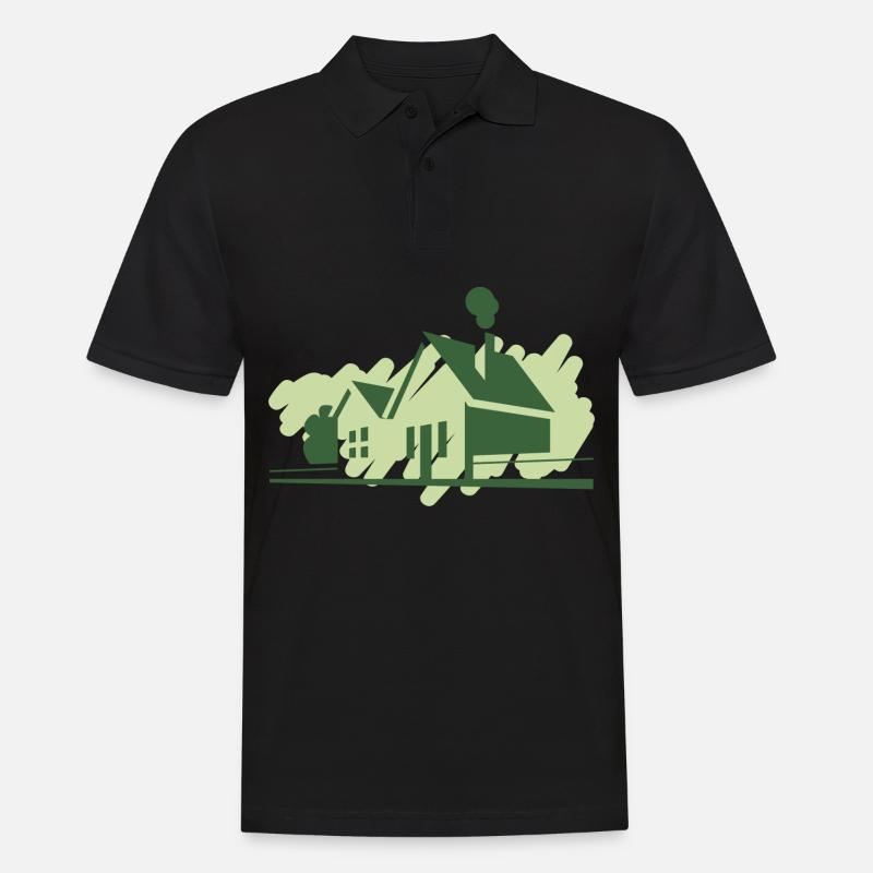Häuser - Männer Poloshirt - Schwarz