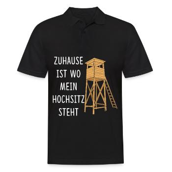 Zuhause Ist Wo Mein Hochsitz Steht Jäger Jagd - Männer Poloshirt - Schwarz - Vorne - Kai (181cm)