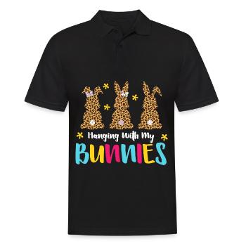 Hanging With My Bunnies karierter Hase - Männer Poloshirt - Schwarz - Vorne - Kai (181cm)