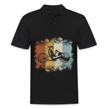 Vintage Handbike - Männer Poloshirt - Schwarz - Vorne - Kai (181cm)