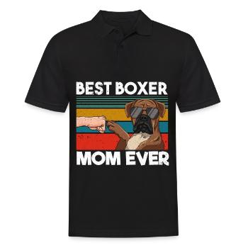 Best Boxer Mom Ever Beste Hunde Mama Muttertag - Männer Poloshirt - Schwarz - Vorne - Kai (181cm)