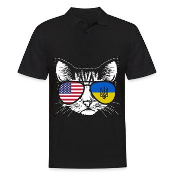 Ukraine Cat Ukraine America Flag Sunglasses - Men's Polo Shirt - black - Front - Kai (181cm)