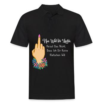 Nur weil ich lächle heißt nicht keine klatschen - Männer Poloshirt - Schwarz - Vorne - Kai (181cm)
