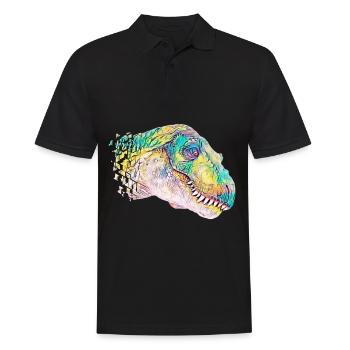 T-Rex - Männer Poloshirt - Schwarz - Vorne - Kai (181cm)