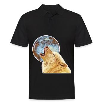 wolf - Men's Polo Shirt - black - Front - Kai (181cm)