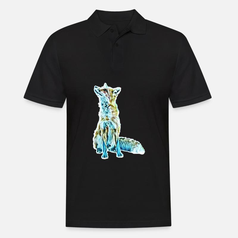 Fuchs - Männer Poloshirt - Schwarz