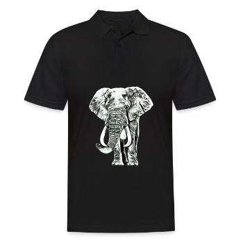 Elefant - Männer Poloshirt - Schwarz - Vorne - Kai (181cm)