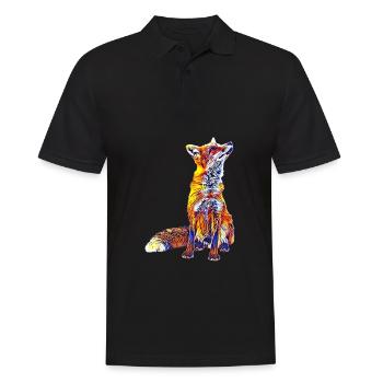 Fuchs - Männer Poloshirt - Schwarz - Vorne - Kai (181cm)