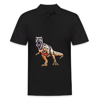 T-Rex - Männer Poloshirt - Schwarz - Vorne - Kai (181cm)