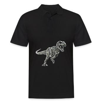 T-Rex - Männer Poloshirt - Schwarz - Vorne - Kai (181cm)