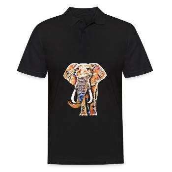 Elephant - Men's Polo Shirt - black - Front - Kai (181cm)