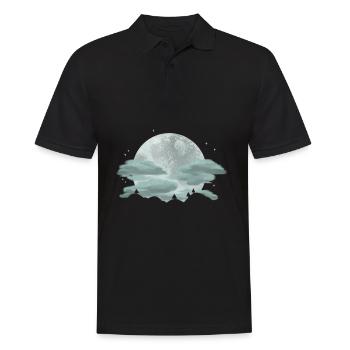 Nuit de pleine lune - Polo Homme - noir - Devant - Kai (181cm)