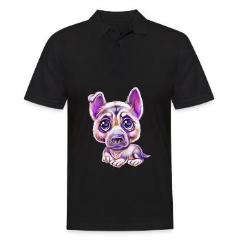German Shepherd - Men's Polo Shirt - black - Front - Kai (181cm)