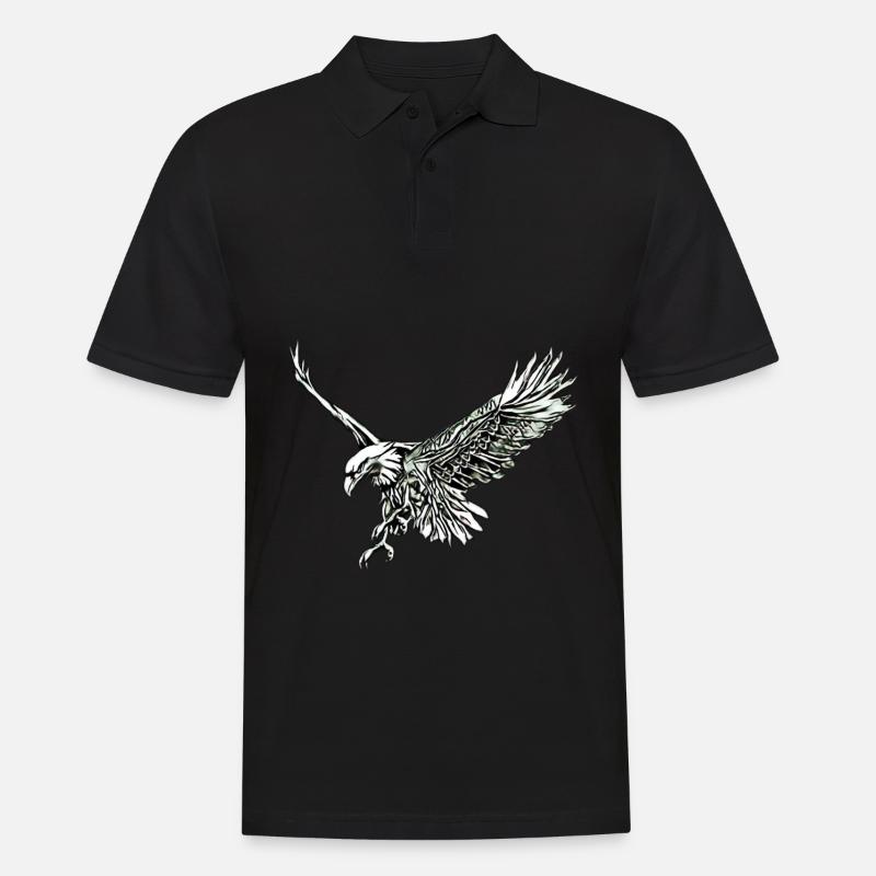 Adler - Männer Poloshirt - Schwarz
