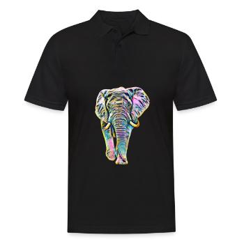 elephant - Men's Polo Shirt - black - Front - Kai (181cm)