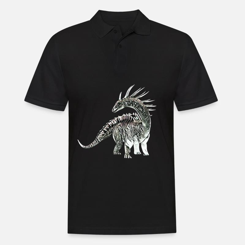 Dinosaurier - Männer Poloshirt - Schwarz