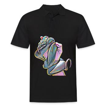 Schlange - Männer Poloshirt - Schwarz - Vorne - Kai (181cm)