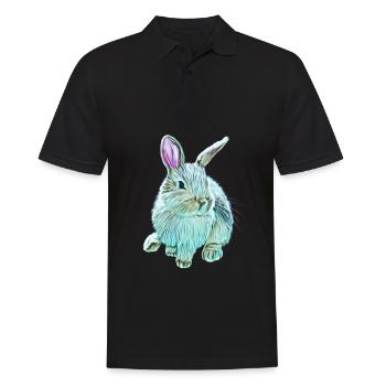 Rabbit - Men's Polo Shirt - black - Front - Kai (181cm)