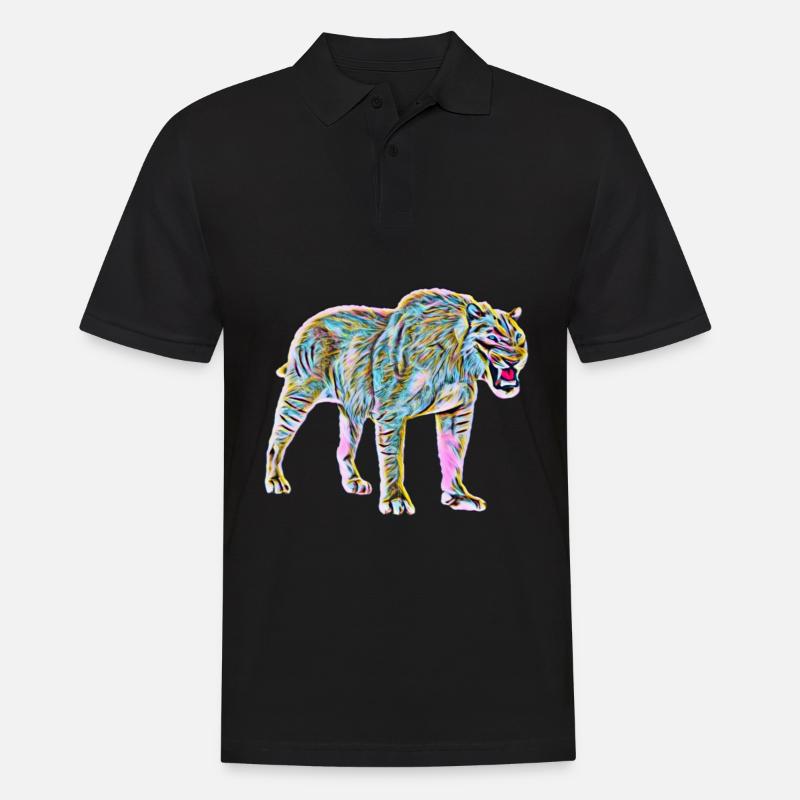 Säbelzahntiger - Männer Poloshirt - Schwarz