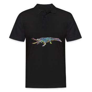 Krokodil - Männer Poloshirt - Schwarz - Vorne - Kai (181cm)