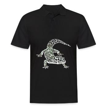 Gecko - Männer Poloshirt - Schwarz - Vorne - Kai (181cm)
