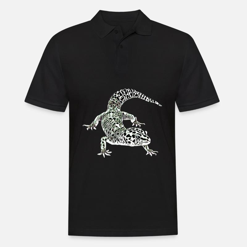 Gecko - Männer Poloshirt - Schwarz