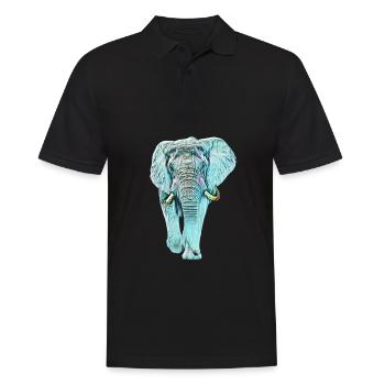 elephant - Men's Polo Shirt - black - Front - Kai (181cm)
