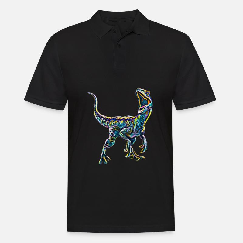 Velociraptor - Männer Poloshirt - Schwarz