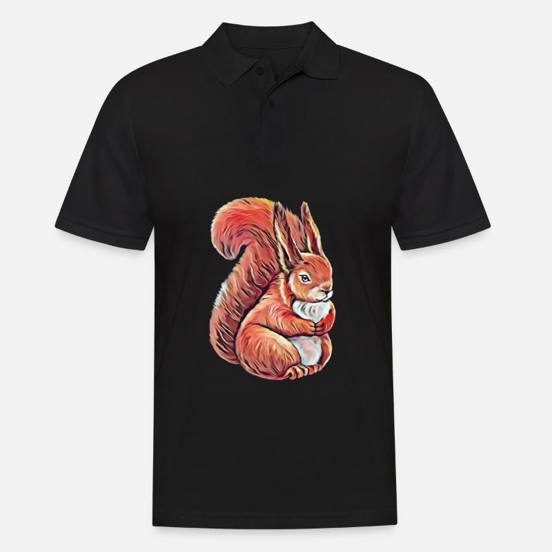 Eichhörnchen - Männer Poloshirt - Schwarz