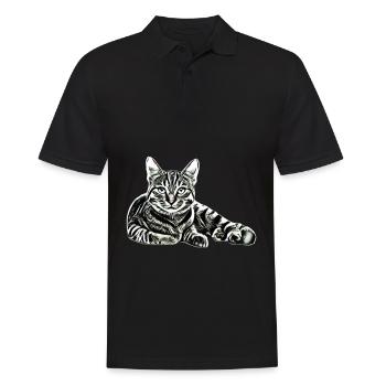 Chat - Polo Homme - noir - Devant - Kai (181cm)