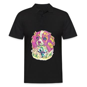 Cavalier King Charles Spaniel - Männer Poloshirt - Schwarz - Vorne - Kai (181cm)