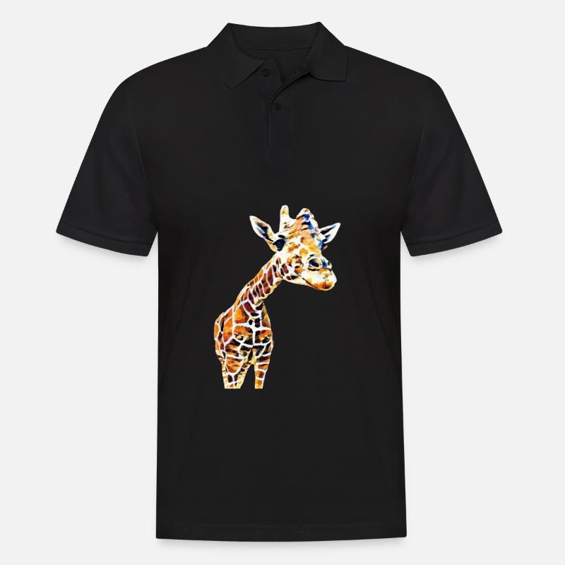 Giraffe - Männer Poloshirt - Schwarz