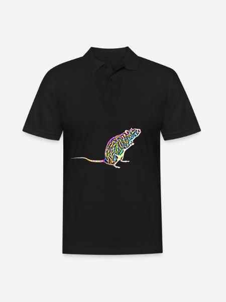 Ratte - Männer Poloshirt - Schwarz