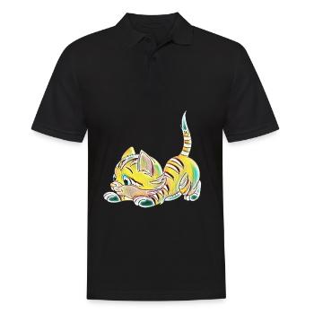 Chat - Polo Homme - noir - Devant - Kai (181cm)