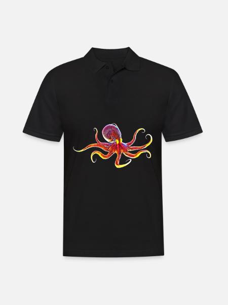 Octopus - Männer Poloshirt - Schwarz