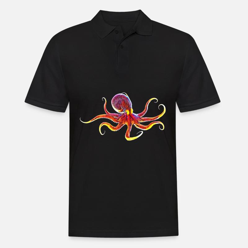 Octopus - Männer Poloshirt - Schwarz