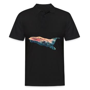 Buckelwal - Männer Poloshirt - Schwarz - Vorne - Kai (181cm)