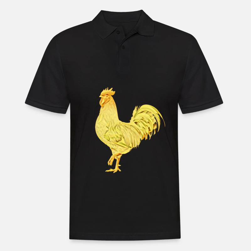 Hahn - Männer Poloshirt - Schwarz
