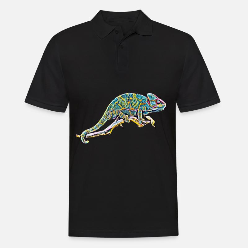 Chamäleon - Männer Poloshirt - Schwarz