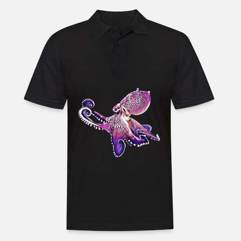 Octopus - Männer Poloshirt - Schwarz