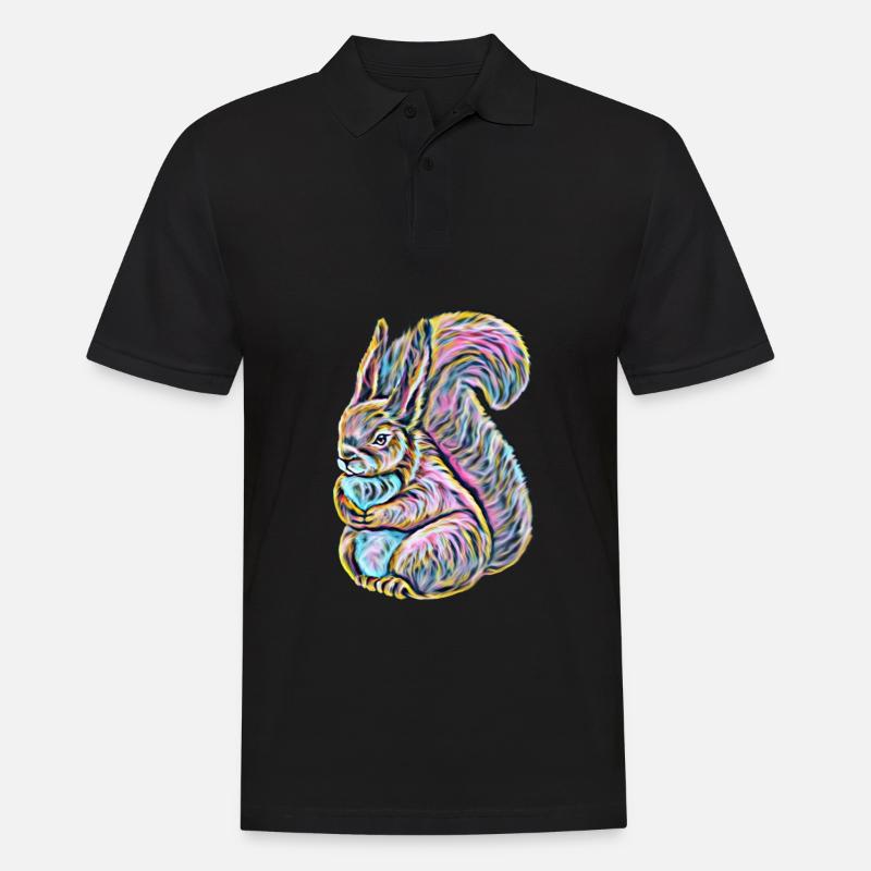 Eichhörnchen - Männer Poloshirt - Schwarz