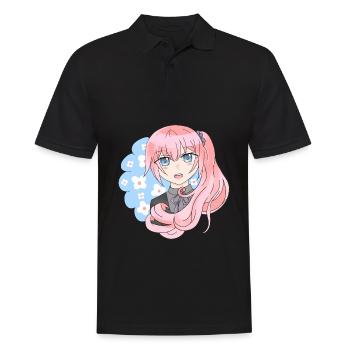 Manga Flower Girl - Polo Homme - noir - Devant - Kai (181cm)