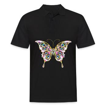 Schmetterling - Männer Poloshirt - Schwarz - Vorne - Kai (181cm)