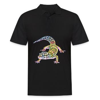 Gecko - Männer Poloshirt - Schwarz - Vorne - Kai (181cm)