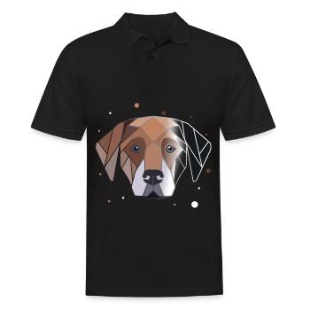 Hund Polygon - Männer Poloshirt - Schwarz - Vorne - Kai (181cm)